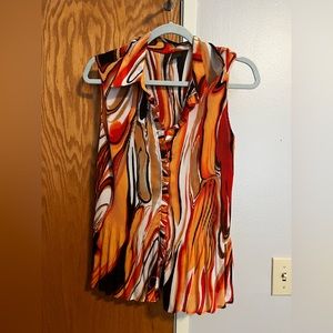 Orange and red woman’s blouse - 70s style